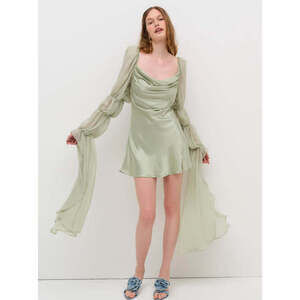 NWT For Love & Lemons Willow Mini Dress in Sage Green Size Small